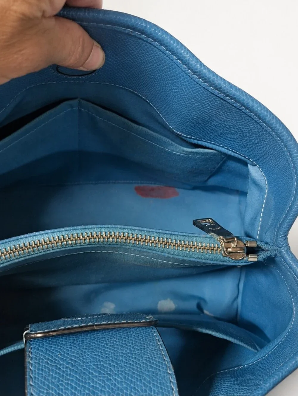 COACH Margot Blue Pebbled Leather Crossbody/Satchel
